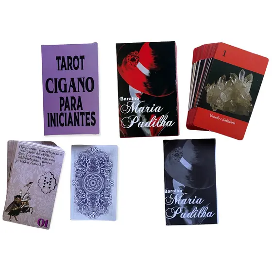 Kit Tarot Taro Cigano Inciantes E Baralho Maria Padilha