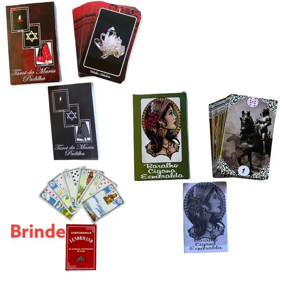 Tarô Tarot Maria Padilha E Cigana Esmeralda + Jogo de Carta Lenormand de Brinde