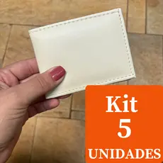 Kit De Carteira Masculina Mini Slim 5 Unidades Porta Cartão Em Couro Sintético