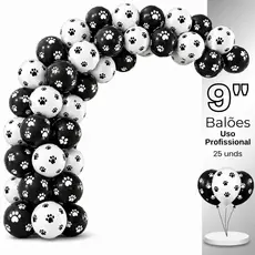Balão Bexiga Patinhas de Cachorro, 9 Polegadas Pacote De 25Unds, Balão Látex Bexiga, Festa Decoração Patrulha Canina