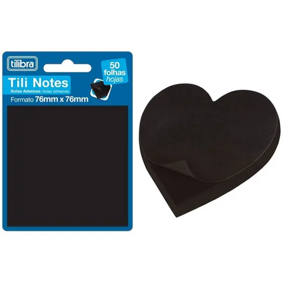 Bloco de Notas Adesivas Preto Tili Notes - Tilibra