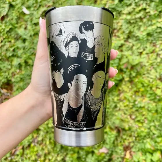 Copo Térmico BTS 473ml – Personalizado em Gravação 360° a Laser