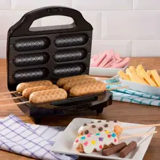 Máquina de Crepe Crepeira Elétrica Antiaderente Hot Dog Queijo Coalho Espetinho No Palito LCK 110v.XHL_ELETRONICOS