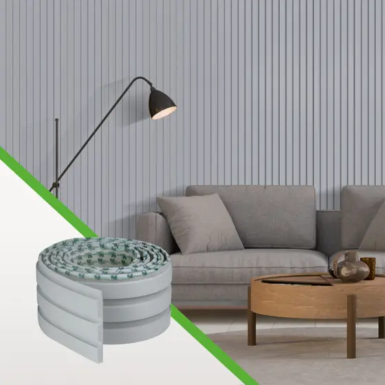 Painel Ripado Laminado de EVA Autocolante Cor Cinza | Linha Play | Envio FULL