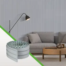 Painel Ripado Laminado de EVA Autocolante Cor Cinza | Linha Play | Envio FULL
