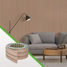 Painel Ripado Autocolante Linha Play Creme – Meu Rodapé | Parede Decorativa | Envio FULL