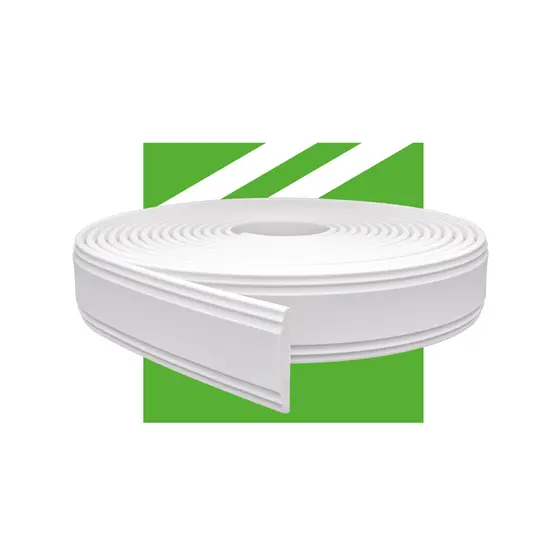 Rodapé Roda Meio Autocolante Flexível Eva 7cm Boiserie painel ripado roda pe modelo RM610