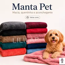Manta Pet de Microfibra Cobertor Cachorro Gato 1,10m x 90cm