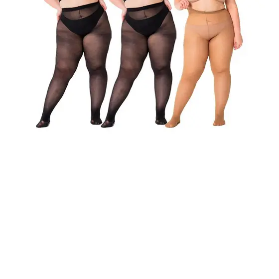 Kit com 3 Meias Calças Fio 40 Opaca Trifil 6101 Plus Size Colorido