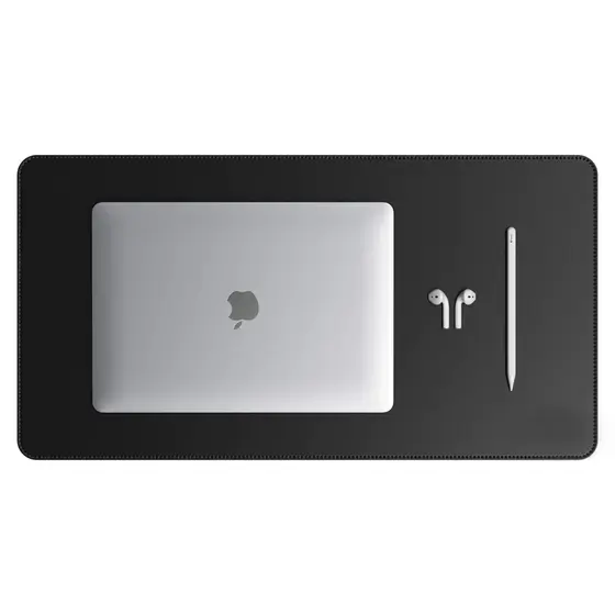 Mouse Pad Grande Couro Preto