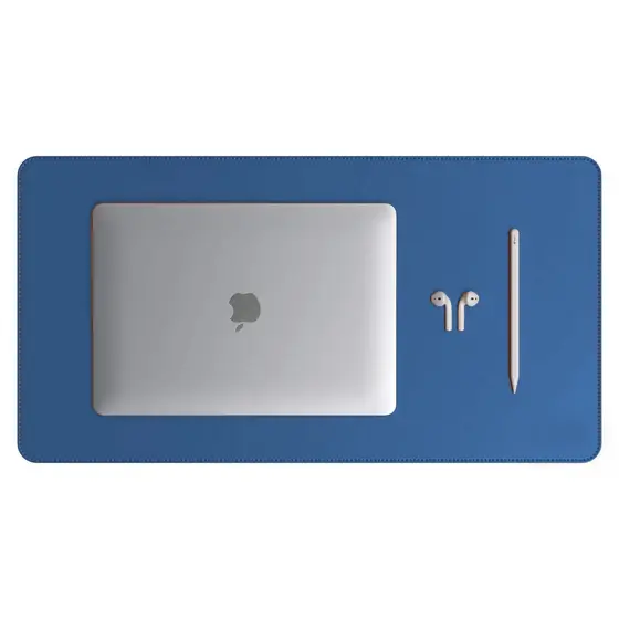 Mouse Pad Grande Couro Azul