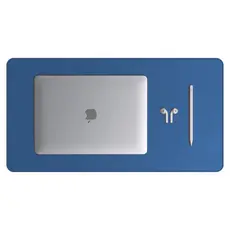 Mouse Pad Grande Couro Azul