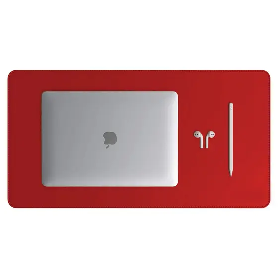 Mouse Pad Grande Couro Vermelho
