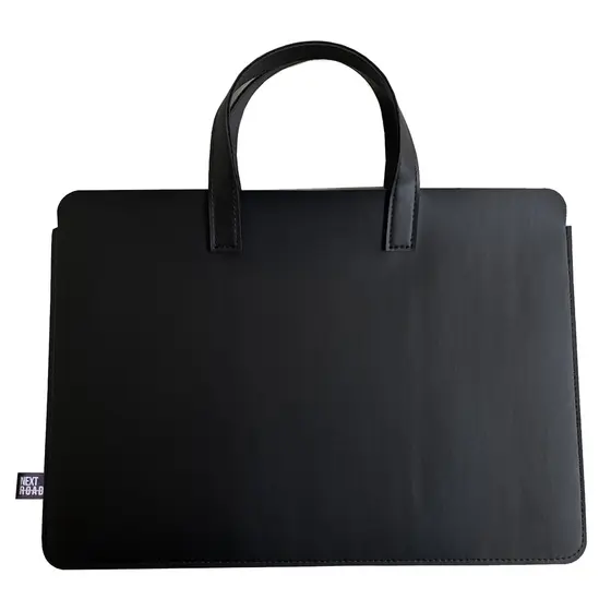 Sacola com Alça Pasta Maleta Para Notebook Couro Preto