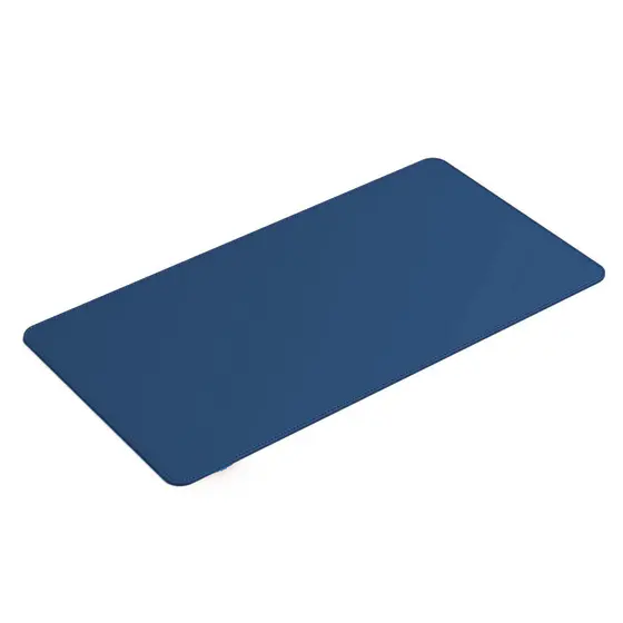 Mouse Pad Grande Couro Azul Feltro Costurado Básico