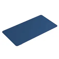 Mouse Pad Grande Couro Azul Feltro Costurado Básico