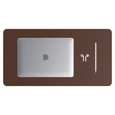 Mouse Pad Grande Couro Sintético Marrom Premium