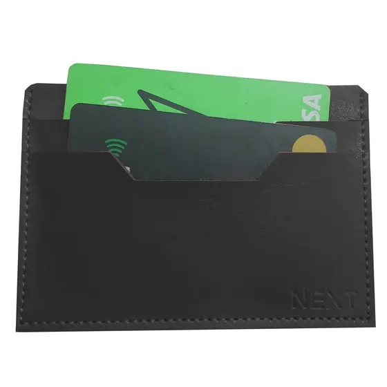 Carteira Masculina Slim de Couro Sintético Preta