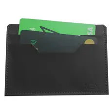 Carteira Masculina Slim de Couro Sintético Preta