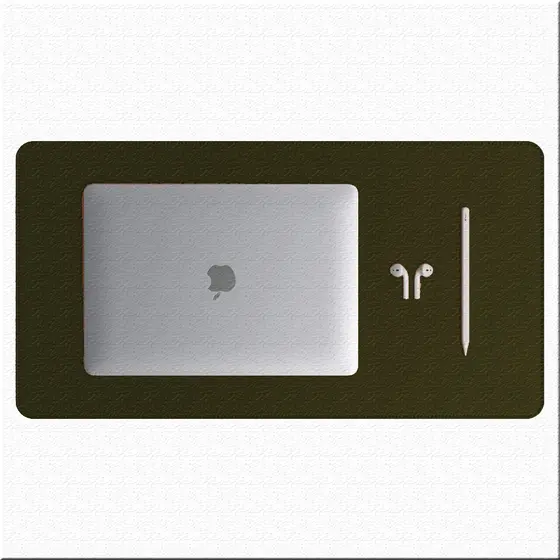 Mouse Pad Grande Couro Verde Musgo