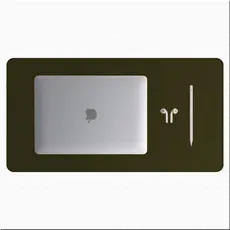 Mouse Pad Grande Couro Verde Musgo