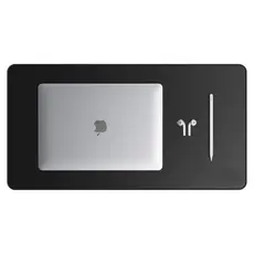 Mouse Pad Grande Couro Sintético Preto Premium