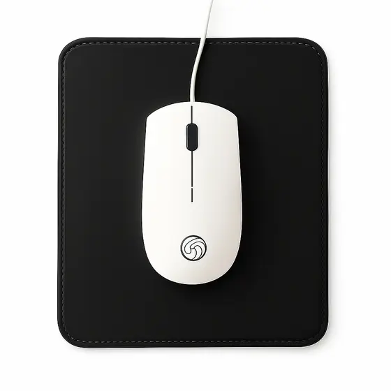 Mouse Pad Pequeno Couro Preto