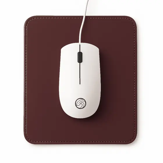 Mouse Pad Pequeno Couro Vermelho Bordô