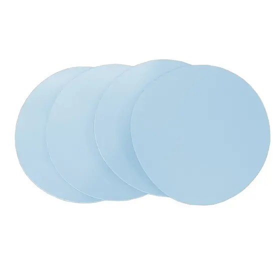Conjunto de Porta Copo Redondo em Couro Sintético Azul Bebê