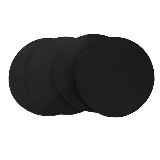 Conjunto de Porta Copo Redondo em Couro Sintético Preto