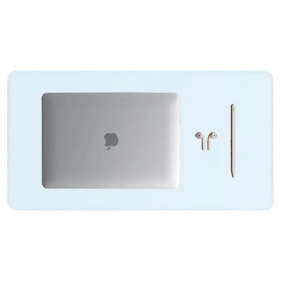 Mouse Pad Grande Couro Sintético Azul Bebê