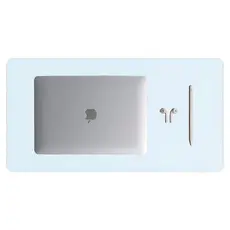 Mouse Pad Grande Couro Sintético Azul Bebê