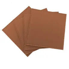 Porta Copo Kit Apoio de Copo em Couro Sintético Caramelo