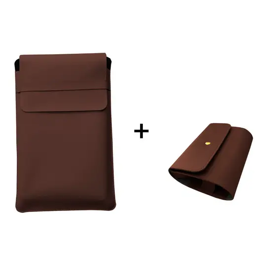 Luvas para Notebook mais Case para Carregador Marrom