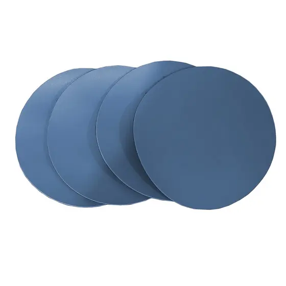 Conjunto de Porta Copo Redondo em Couro Sintético Azul