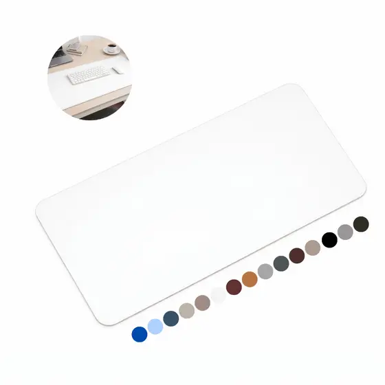 Mouse Pad Grande Couro Sintético Branco Premium