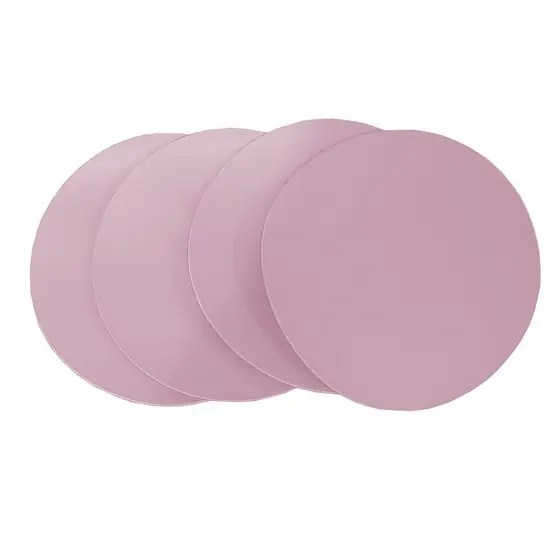 Conjunto de Porta Copo Redondo em Couro Sintético Rosa Claro