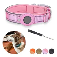 Coleira Para Cachorro Cães Cão Com Case Suporte Capa Para Rastreador Airtag Almofadada