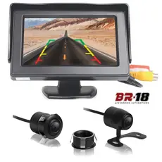 Kit Tela / Monitor Veicular Lcd 4.3'' Dvd + Câmera de ré 2x1