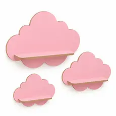 Kit 3 Prateleiras para Quarto Nuvem Mdf Decoração Infantil