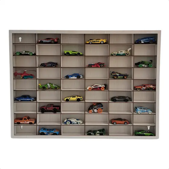Porta Hot Wheels Expositor 54 Carrinhos MDF Branco Estante Resistente Espaçoso