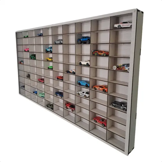 Expositor Porta Hot Wheels 100 Carrinhos Escala 1:64 Branco Estante Resistente MDF