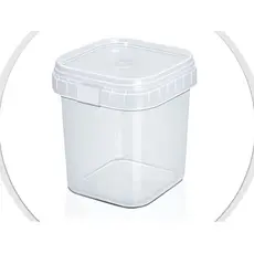 200 Potes Quadrados 220 ml com lacre  Plástico Bolo No Pote Tempero Mel Creme Sopa Sorvete