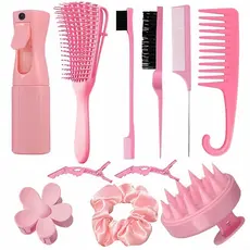 KIT 11 Conjunto De Escovas De Cabelo Com Trança Francesa Pente Conjunto Escova Estilo De Cabelo