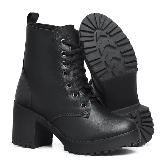 Bota Coturno Feminina Tratorado Blogueira Bota Tratorada Feminina Confotável Direta da Fábrica