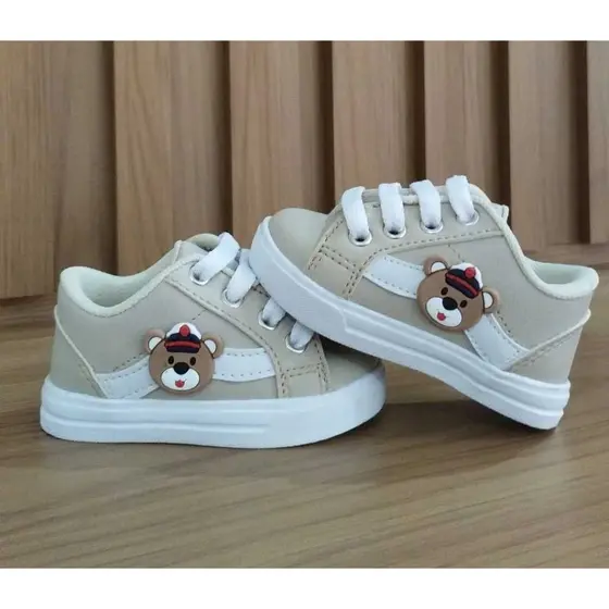 Tênis bege ou azul com branco urso marinheiro de bebê estiloso menino infantil casual batizado