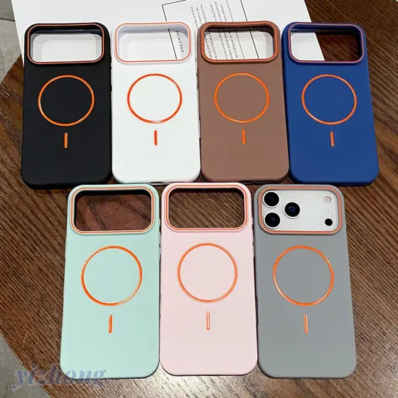Para iPhone 18 17 Air 16 15 Pro Max Carregamento Magnético Sem Fio All-match Contraste Cor Unissex Soft TPU Capa Proteto