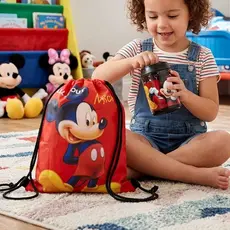 Mochila Disney Porta Objetos Com Bolsa - Mickey Mouse