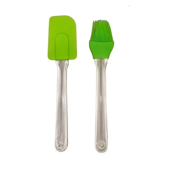 Kit Espátula E Pincel Culinário De Silicone Para Pães E Bolos Cozinha