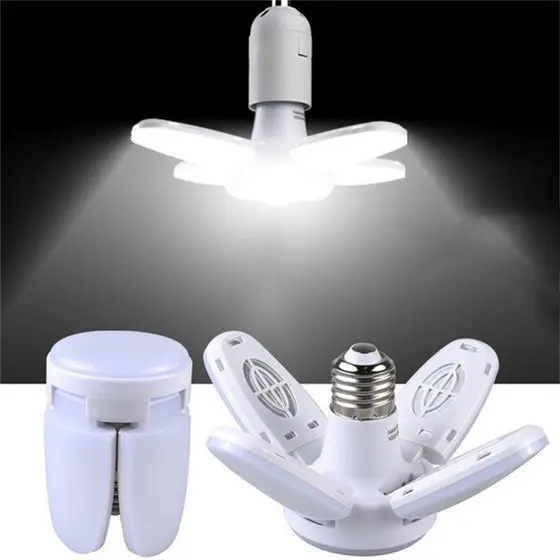 KIT 3 Luminária De Teto Dobrável Lâmpada De Pétalas 6500K 28w Quarto Sala
